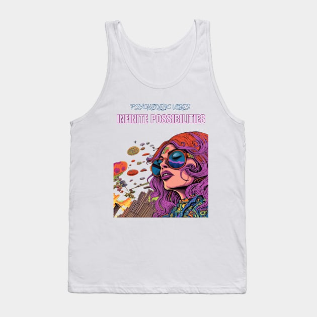 Psychedelic Vibes Infinite Possibilities Tank Top by FrogandFog